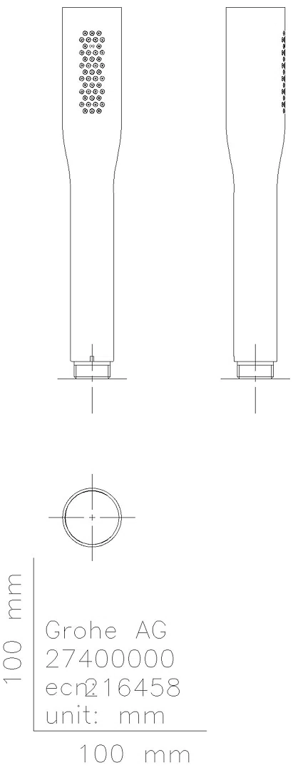 GROHE Handbrause Euphoria Cosmop. Stick 22126 1 Strahlart 9,5l/min phantom black