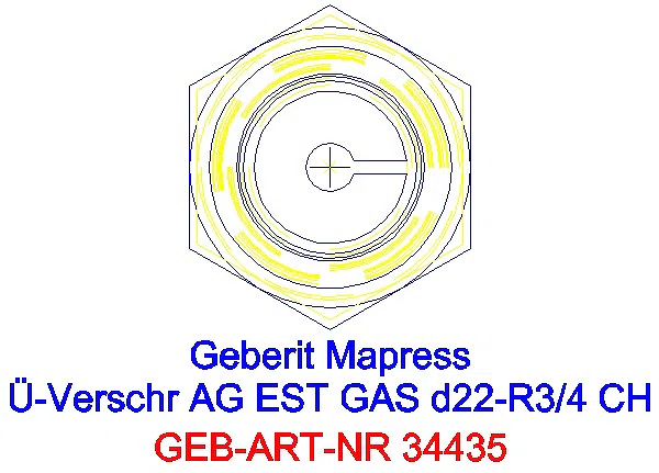 GE Mapress Edelstahl Übergangsverschr. mit AG (Gas) d22-R3/4_34435_L