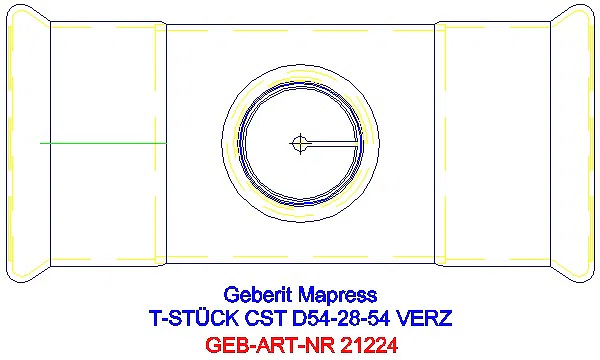 GE Mapress C-Stahl T-Stück reduziert d54-28-54 verzinkt_21224_G