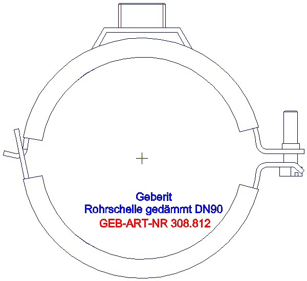 GE Silent-db20 Rohrschelle gedämmt mit Gewindemuffe M10 / G1/2 d90_308.812.26.1_A