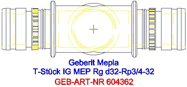GE Mepla T-Stück mit IG Rg d32-Rp3/4-32_604.362.00.5_G