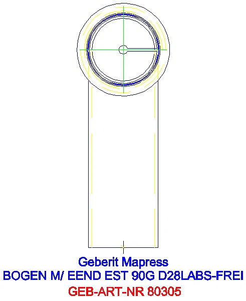 GE Mapress Edelstahl Bogen 90Gr d28 mit Einschubende (LABS-frei)_80305_L