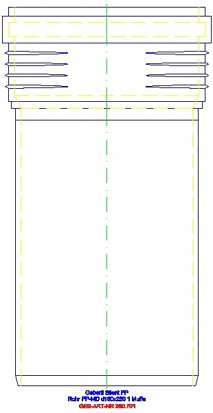GE Silent-PP Rohr mit Muffe d160x5,2 L:25cm_390.701.14.1_L