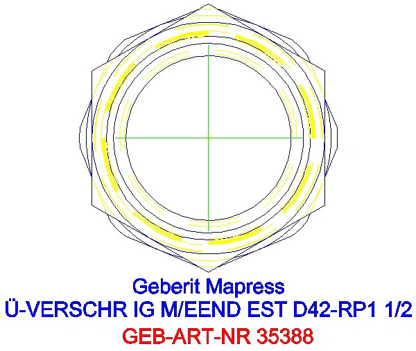 GE Mapress Edelstahl Übergangsverschr. mit IG und Einschubende d42-Rp1 1/2_35388_L