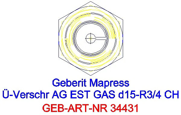 GE Mapress Edelstahl Übergangsverschr. mit AG (Gas) d15-R3/4_34431_L