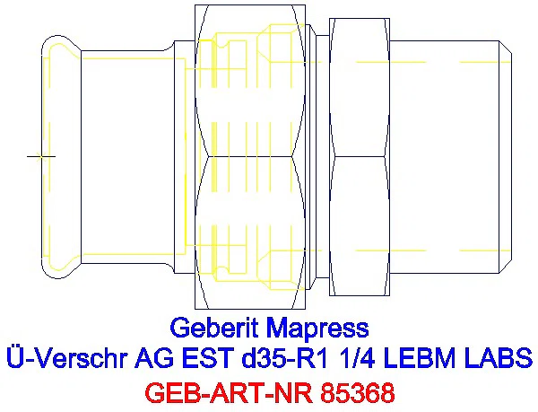 GE Mapress Edelstahl Übergangsverschr. mit AG ÜM ESt (LABS-frei) d35-R1 1/4_85368_G