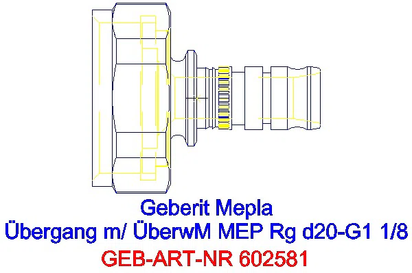 GE Mepla Übergang mit Überwurfmutter Rg d20-G1 1/8_602.581.00.5_A