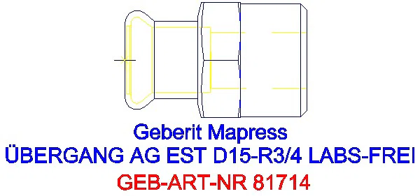 GE Mapress Edelstahl Übergang mit AG (LABS-frei) d15-R3/4_81714_A