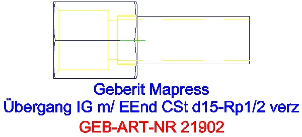 GE Mapress C-Stahl Übergang mit IG und Einschubende d15-Rp1/2 verzinkt_21902_G