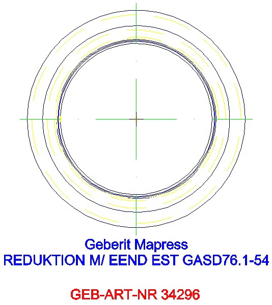 GE Mapress Edelstahl Reduktion mit Einschubende (Gas) d76.1-54_34296_A