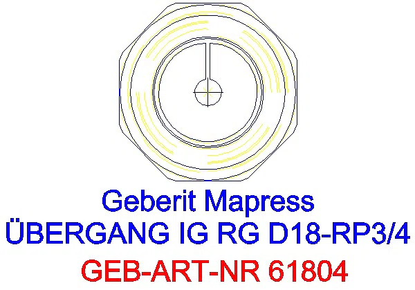 GE Mapress Kupfer Übergang mit IG Rg d18-Rp3/4_61804_L
