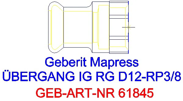 GE Mapress Kupfer Übergang mit IG Rg d12-Rp3/8_61845_A