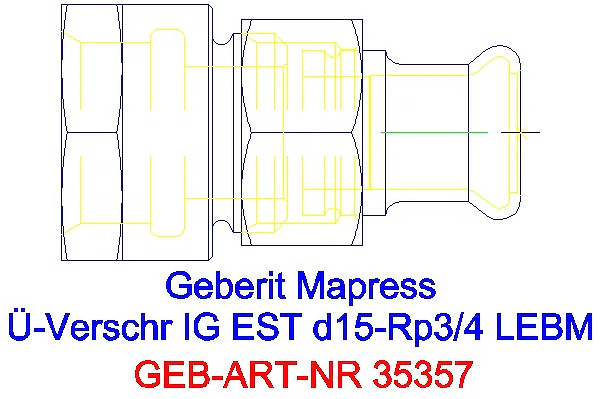GE Mapress Edelstahl Übergangsverschr. mit IG ÜM aus ESt d15-Rp3/4_35357_G
