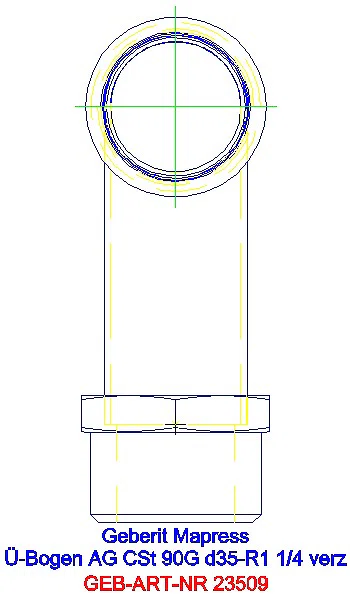 GE Mapress C-Stahl Übergangsbogen 90Gr mit AG d35-R1 1/4 verzinkt_23509_A
