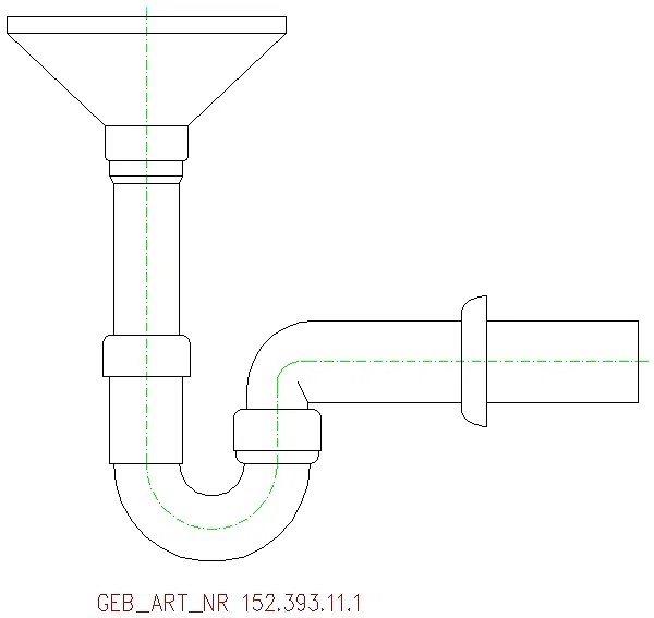 GE Rohrbogengeruchsverschluss für Geräte mit Trichter oval d50_152.393.11.1_A