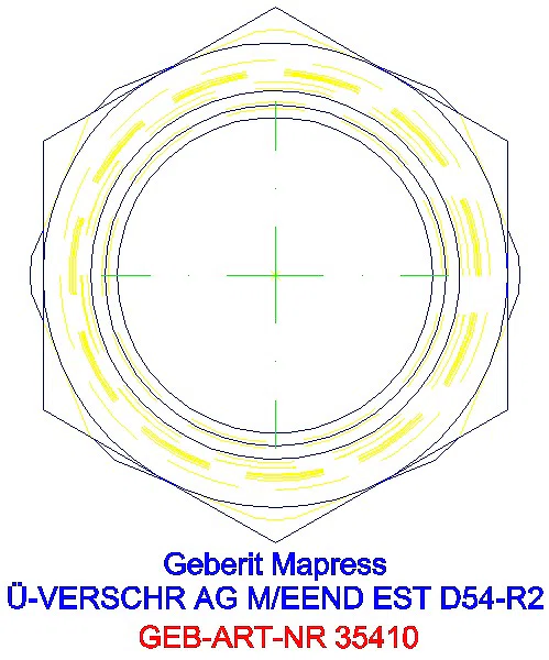 GE Mapress Edelstahl Übergangsverschr. mit AG und Einschubende d54-R2_35410_L
