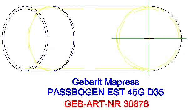 GE Mapress Edelstahl Passbogen 45Gr d35_30876_G