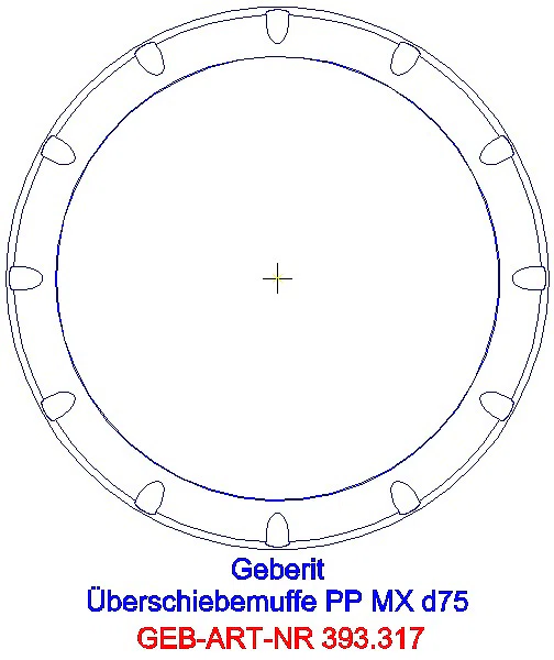 GE Silent-Pro Überschiebemuffe d75mm_393.317.14.1_G