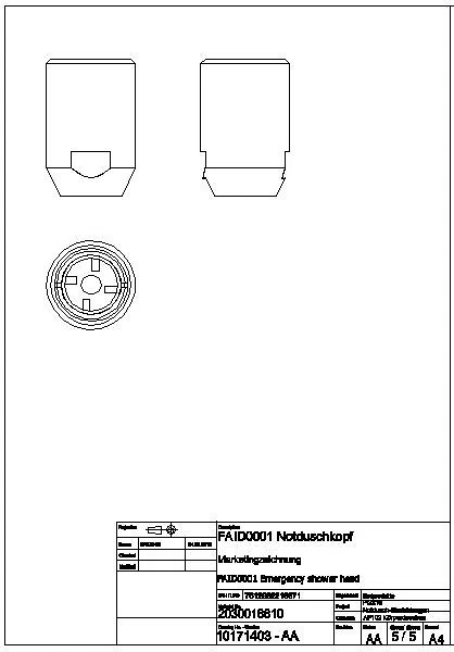 Notduschkopf, DN20, grün, 65 l/min, G3/4, FAID0001