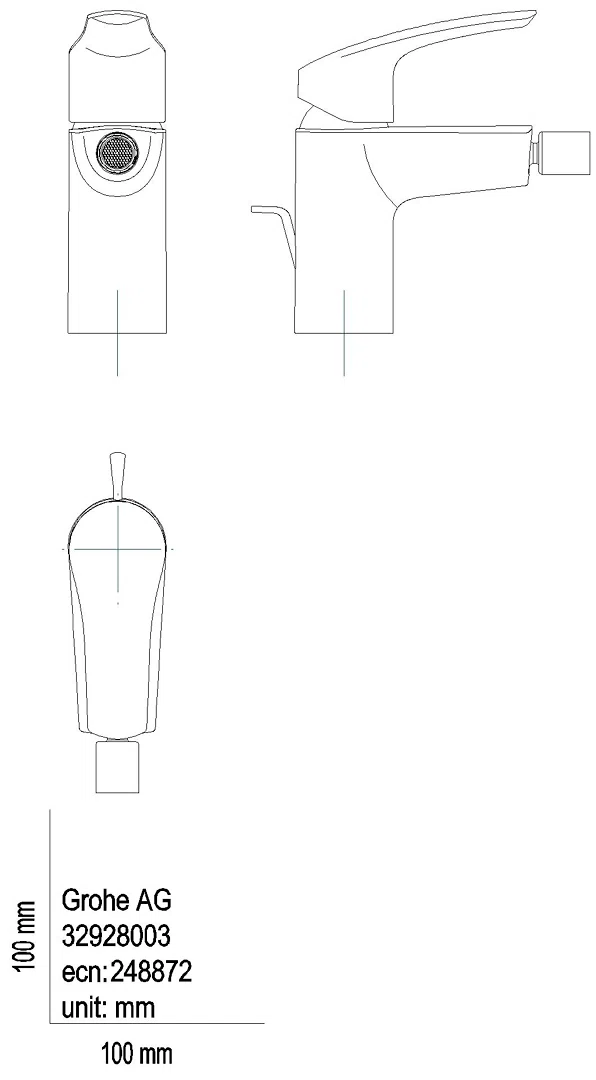 GROHE EH-Bidetbatterie Eurosmart 32929_3 Zugstangen-Ablaufgarnitur chrom