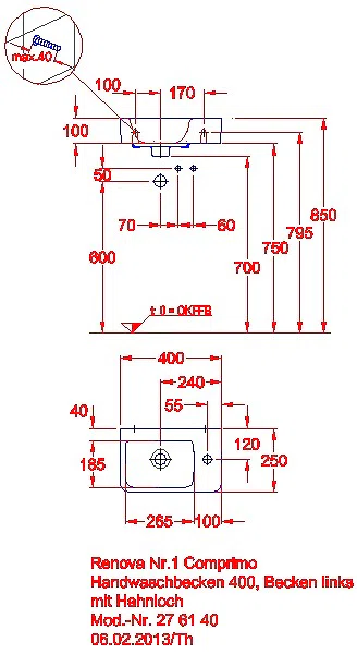 Renova Compact HWB, verk. Ausladung 40x25cm, Hl. rechts,  m. Ül._kgv_r1_compri_276140
