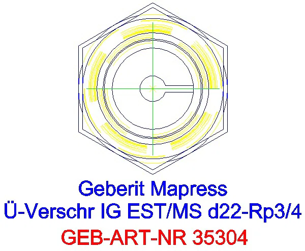 GE Mapress Edelstahl Übergangsverschr. mit IG d22-Rp3/4_35304_L
