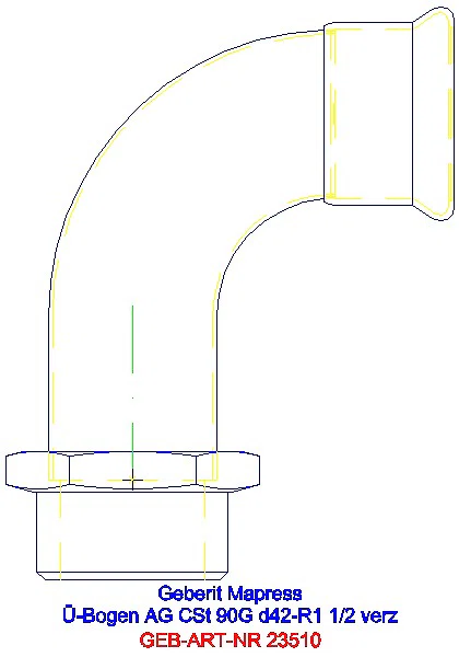 GE Mapress C-Stahl Übergangsbogen 90Gr mit AG d42-R1 1/2 verzinkt_23510_L
