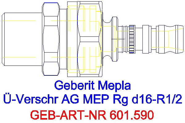 GE Mepla Übergangsverschraubung mit AG Rg d16-R1/2_601.590.00.5_G