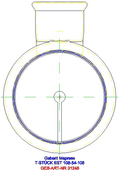 GE Mapress Edelstahl T-Stück reduziert d108-54-108_31248_L