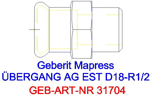 GE Mapress Edelstahl Übergang mit AG d18-R1/2_31704_A