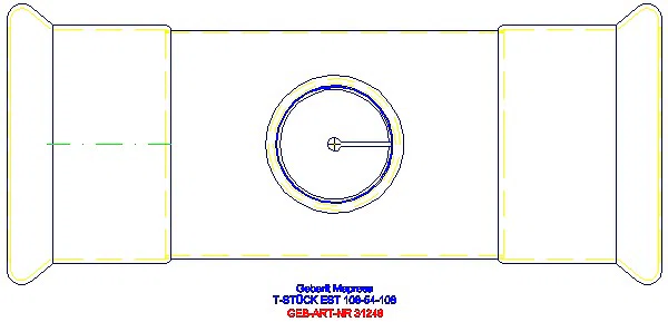 GE Mapress Edelstahl T-Stück reduziert d108-54-108_31248_G