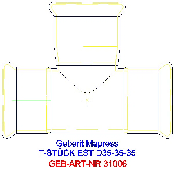 GE Mapress Edelstahl T-Stück egal d35-35-35_31006_A