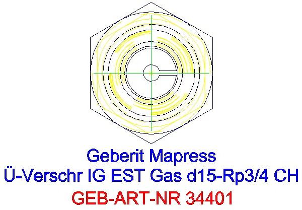 GE Mapress Edelstahl Übergangsverschr. mit IG (Gas) d15-Rp3/4_34401_L