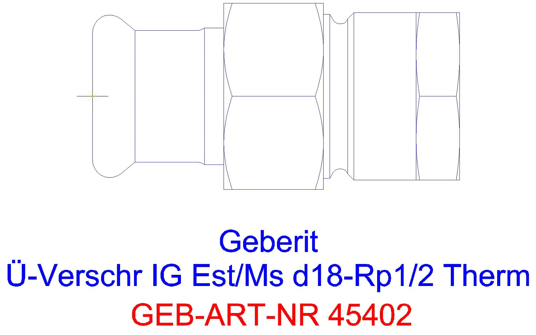 GE Mapress Therm Übergangsverschr. mit Überwurfmutter d28-G1 1/2_45402_a