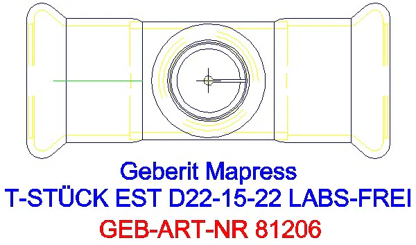 GE Mapress Edelstahl T-Stück reduziert (LABS-frei) d22-15-22_81206_G