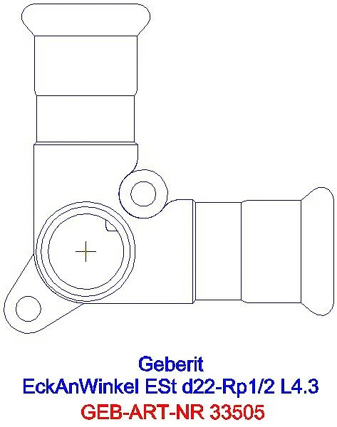 GE Mapress Edelstahl Eckanschlusswinkel 90Gr d22-Rp1/2, L:4,3cm_33505_A