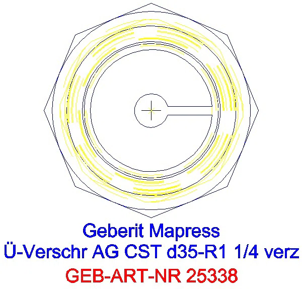GE Mapress C-Stahl Übergangs- verschraubung mit AG d35-R1 1/4 verzinkt_25338_L