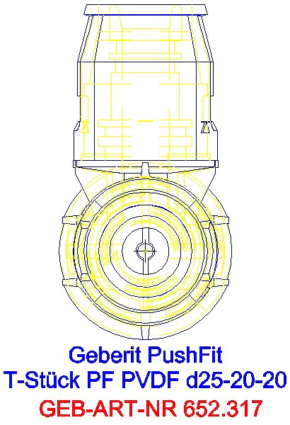 GE PushFit T-Stück reduziert PVDF d25-20-20_652.317.00.1_L