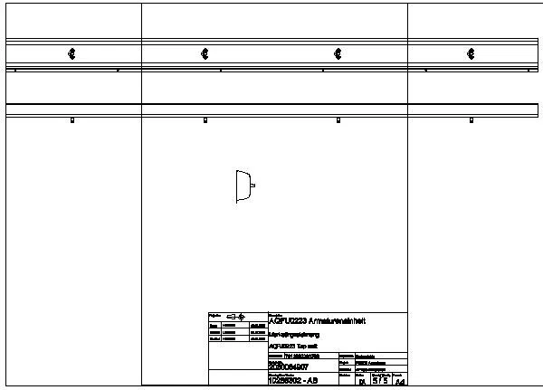 Armatureneinheit, Edst., W.-Mont., 4 Waschplätze, 2800 mm, Wasserans hi., AQFU0223