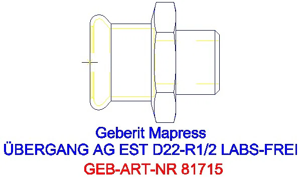 GE Mapress Edelstahl Übergang mit AG (LABS-frei) d22-R1/2_81715_G