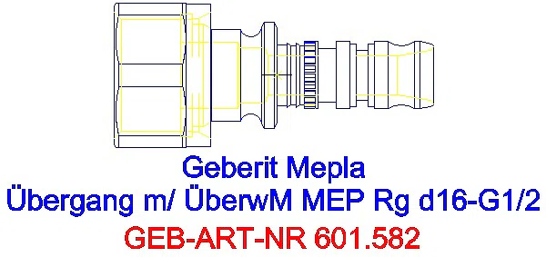 GE Mepla Übergang mit Überwurfmutter Rg d16-G1/2_601.582.00.5_G