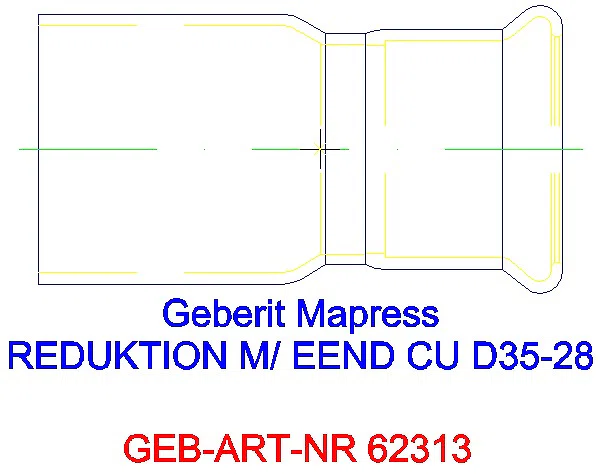 GE Mapress Kupfer Reduktion mit Einschubende d35-28_62313_L