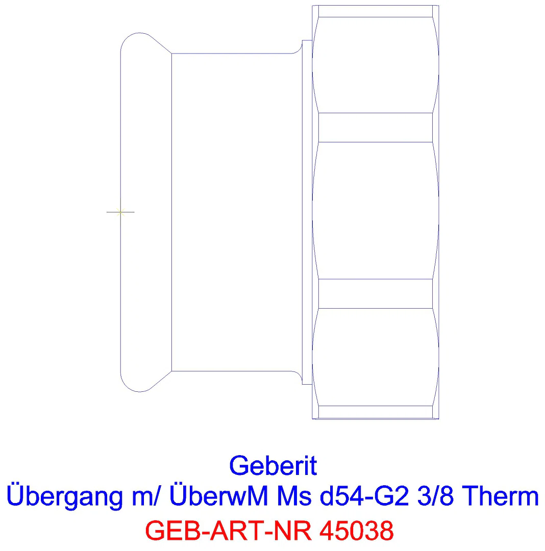 GE Mapress Therm Übergang mit Überwurfmutter d42-G1 3/4_45038_a