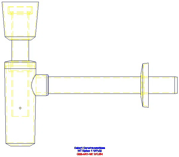 GE WT-Ablauf mit Tauchrohr Ventilrosette Abgang horizontal d32 glanzverchromt_151.034.21.1_A