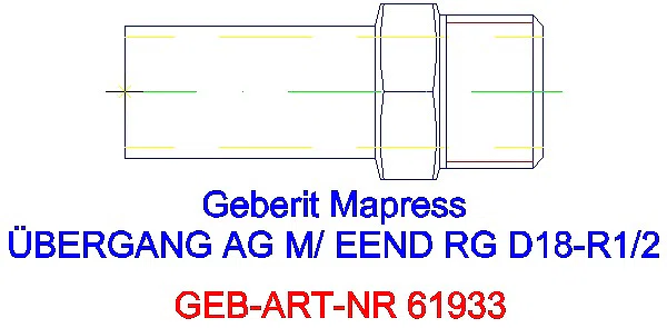 GE Mapress Kupfer Übergang mit AG und Einschubende Rg d18-R1/2_61933_A
