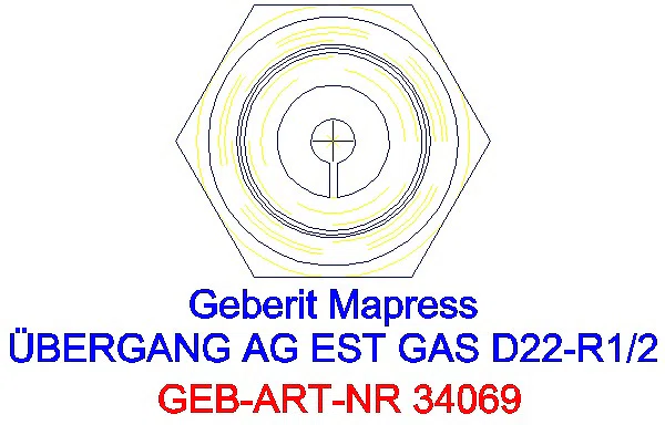 GE Mapress Edelstahl Übergang mit AG (Gas) d22-R1/2_34069_L
