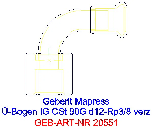 GE Mapress C-Stahl Übergangsbogen 90Gr mit IG d12-Rp3/8 verzinkt_20551_L