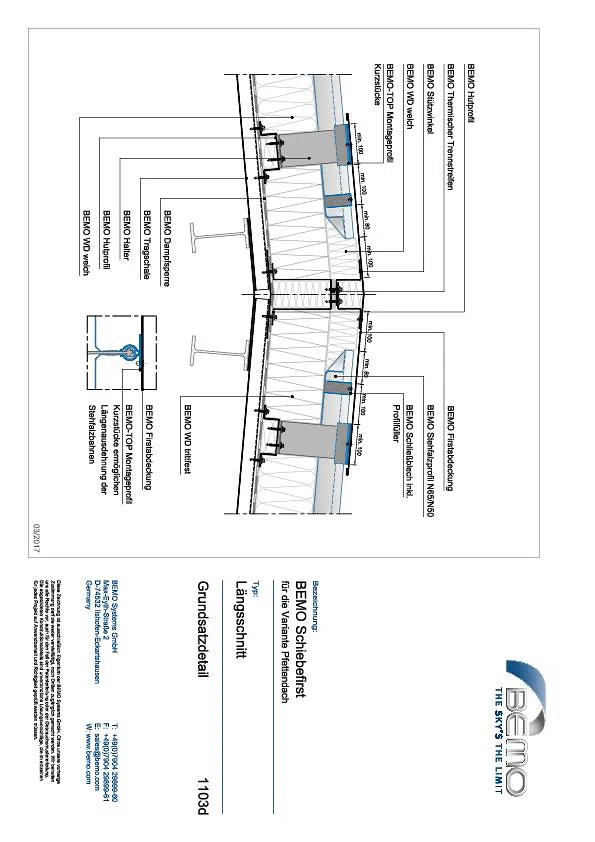 1103d - Satteldach BEMO Schiebefirst