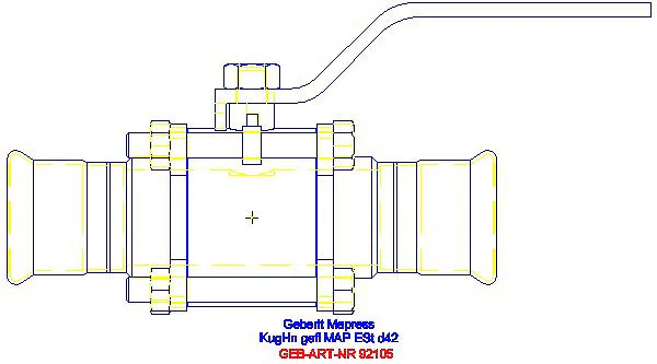 GE Mapress Kugelhahn NPW, mit Bet.-Hebel geflanscht d42_92105_A