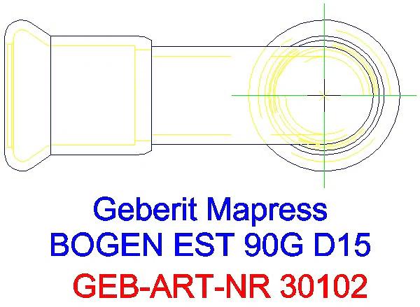 GE Mapress Edelstahl Bogen 90Gr d15_30102_G